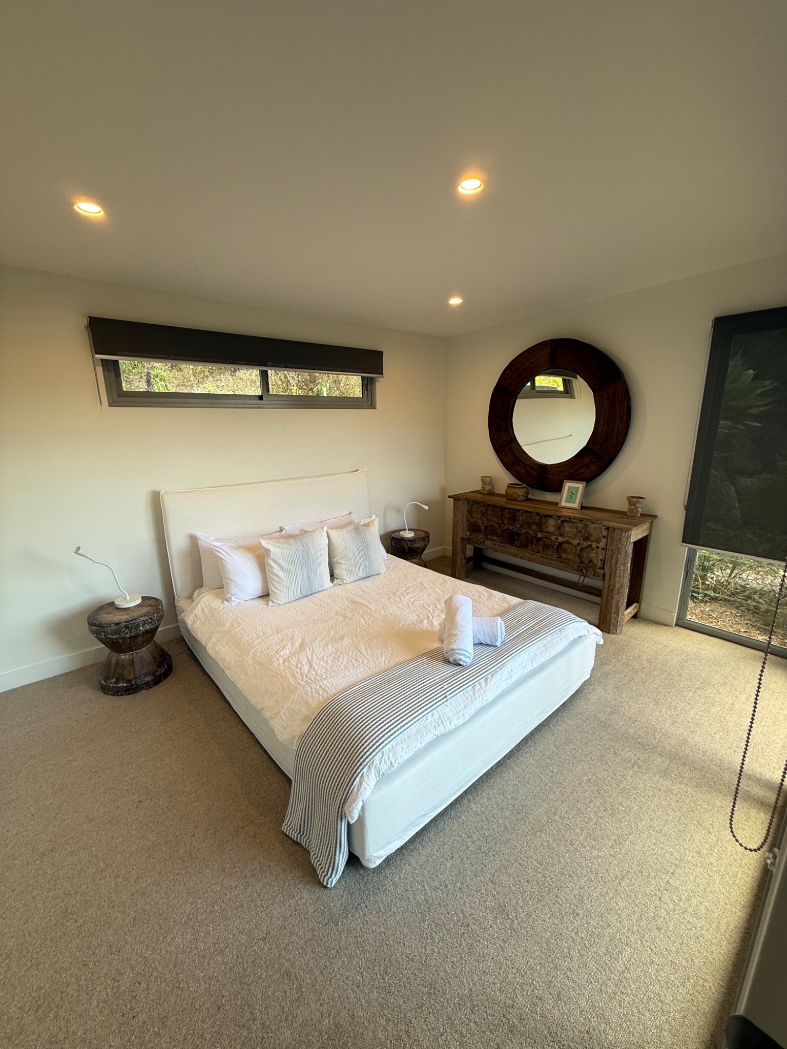 Styled bedroom in Byron Bay home